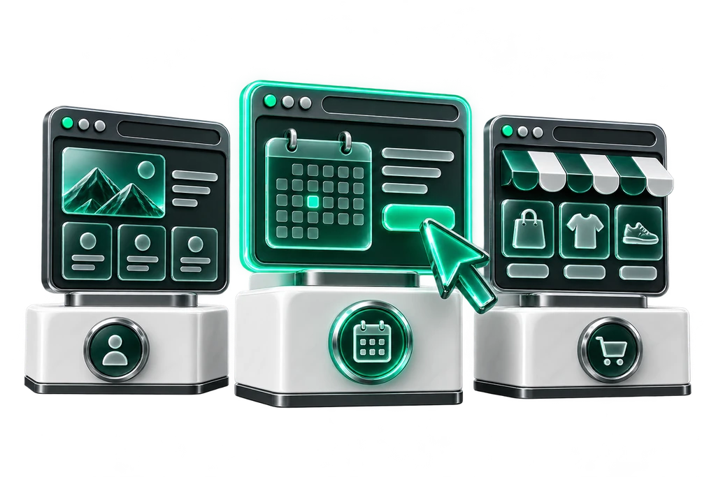 Dispozitive și module web 3D pentru alegerea tipului de website